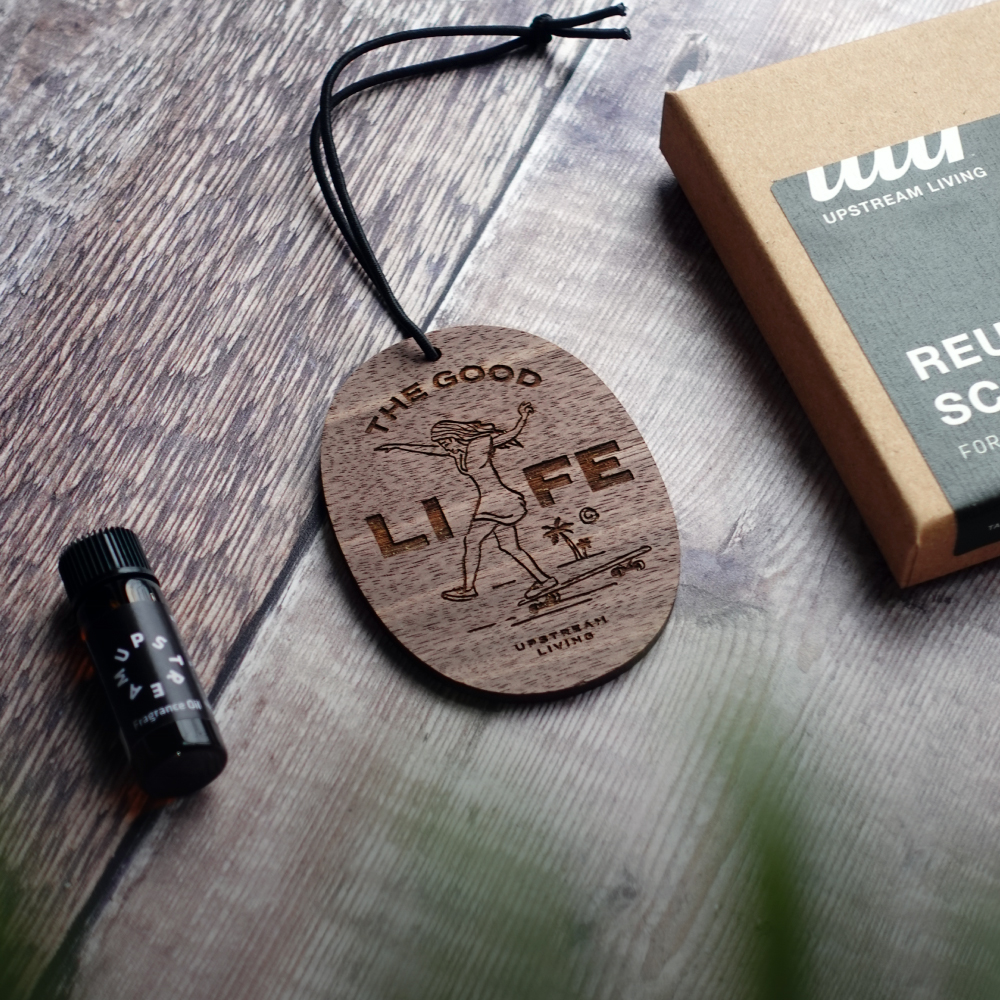 Air freshener product flat lay